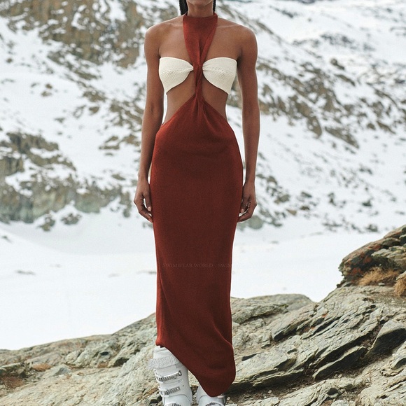 Baobab Collection Dresses & Skirts - Baobab Collection Backless Dress in Cream and Brown